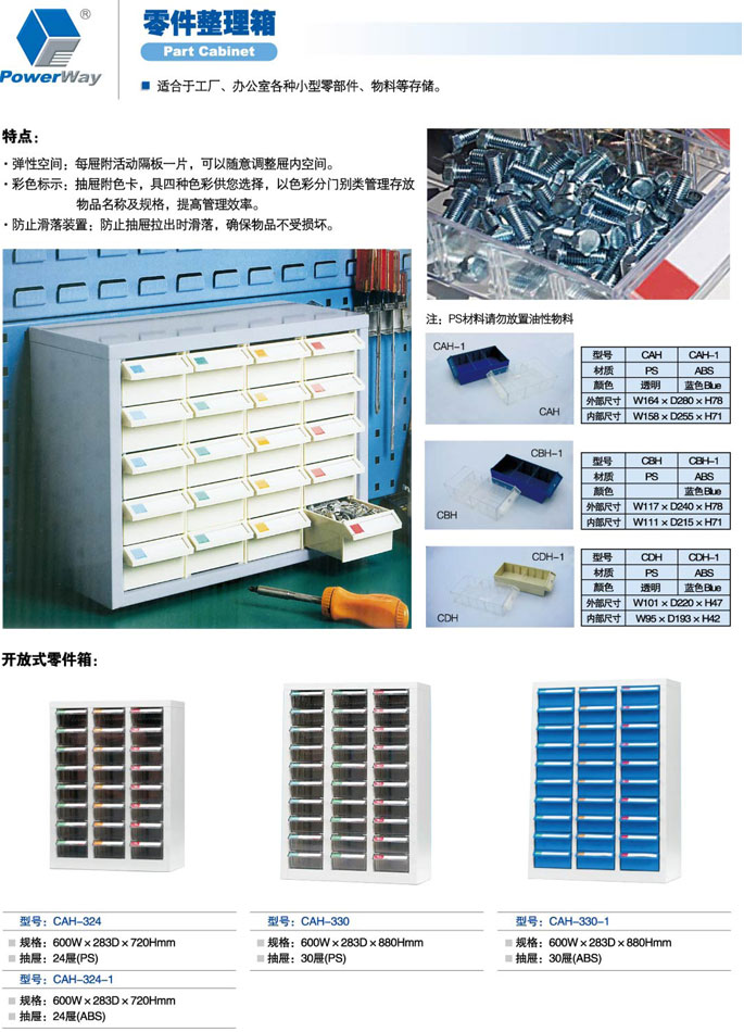 零件柜參數(shù)